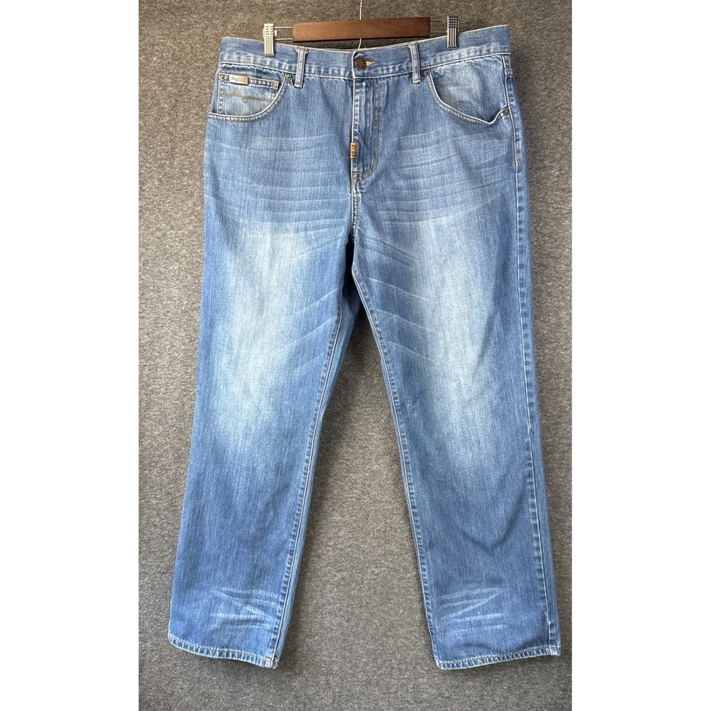 LRG Straight Leg Denim Jeans Mens 38 Blue Medium Wash Streetwear 100% Cotton